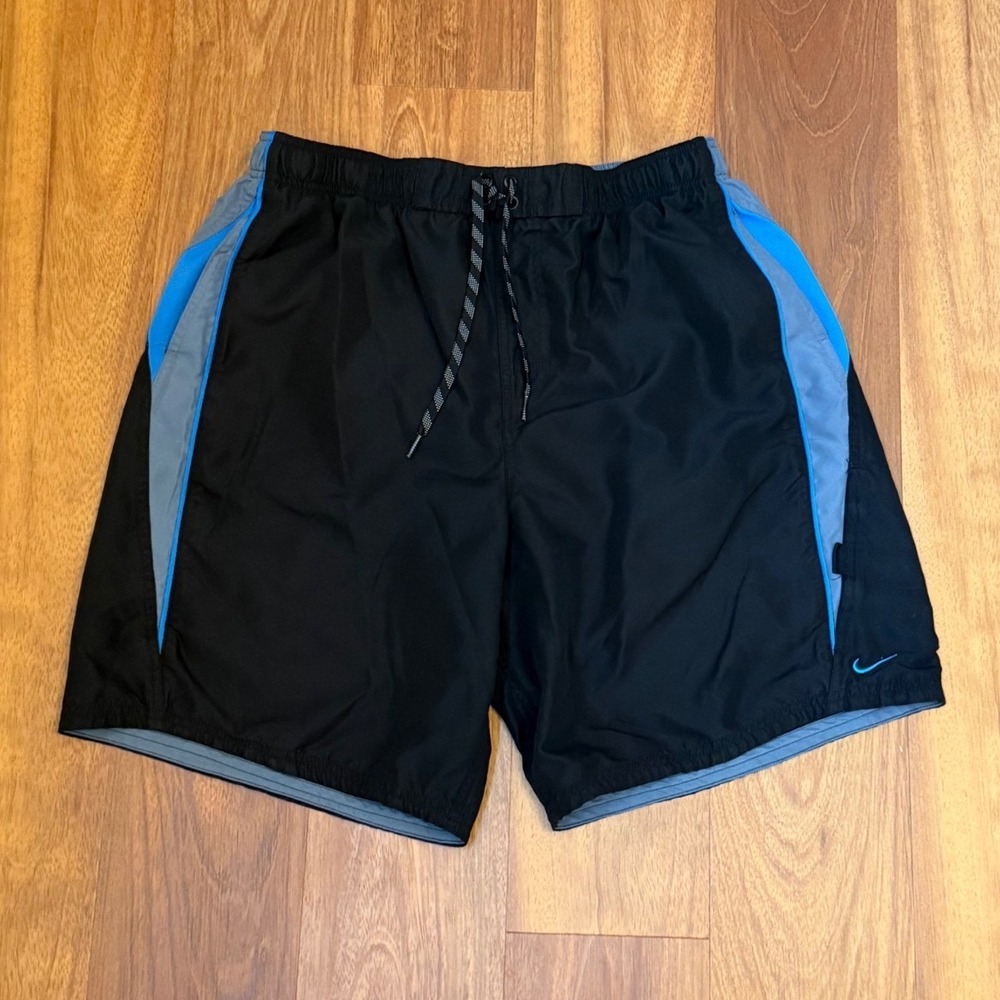 2010s Nike Black Swim Shorts With Liner Men's Size XL